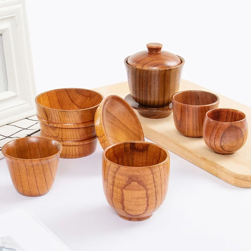wooden cups Wooden Big Belly Cups Handmade Jujube Wood Handle Cups Beer Tea Coffee Milk Water Cup Kitchen Bar Drinkware 1PC