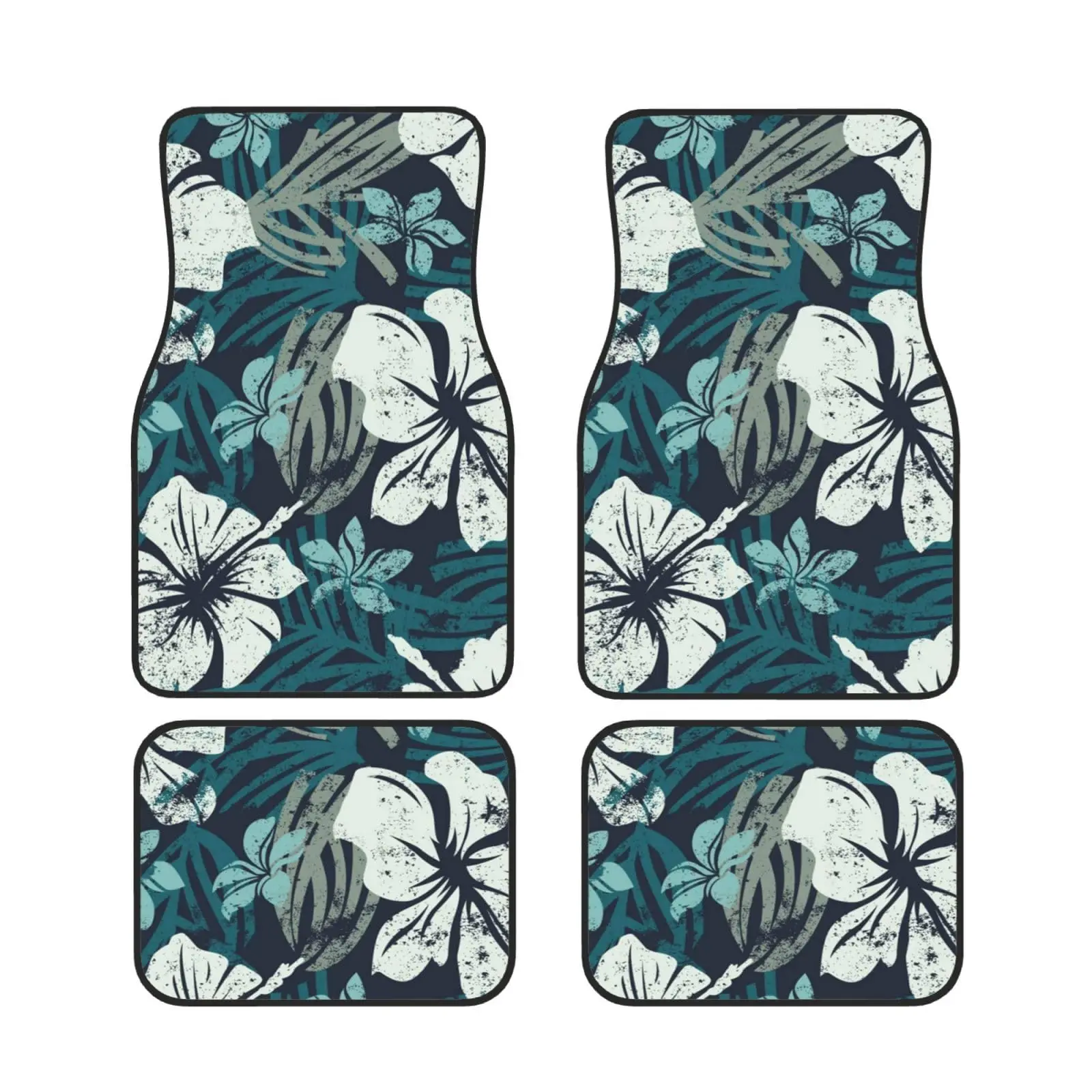 

Автомобильные коврики Hibiscus с цветочным принтом, коврики для передних и задних ножек автомобиля, водонепроницаемый нескользящий коврик для ножек, Универсальный Автомобильный Ковер