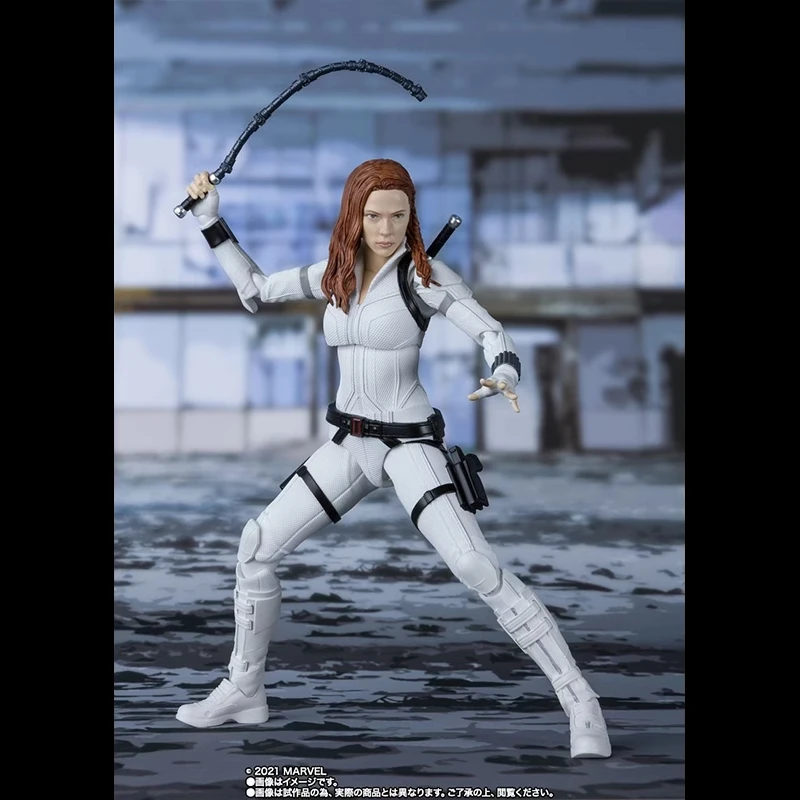 

Bandai Shf Marvel Black Widow Women Action Figure Model Decoration Collectible Snow Suit White Suit Figurine Movable Joint Toys