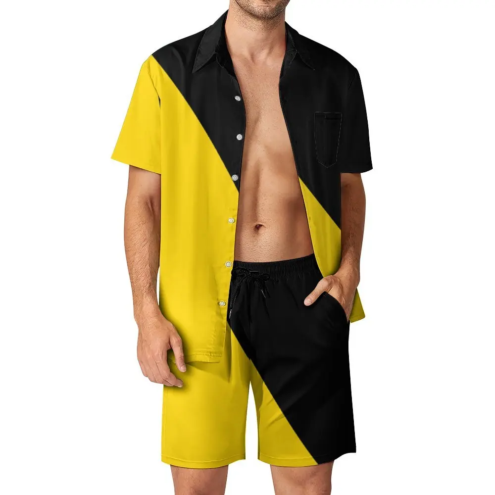 

Мужской пляжный костюм AnCap с флагом, комплект из 2 предметов, графический домашний, европейский размер