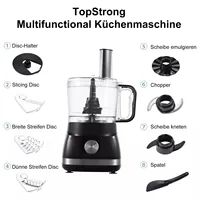 Мясорубка Topstrong, 800 Вт, 8 в 1, 3 скорости, кухонный комбайн EUFP421 — изображение 2