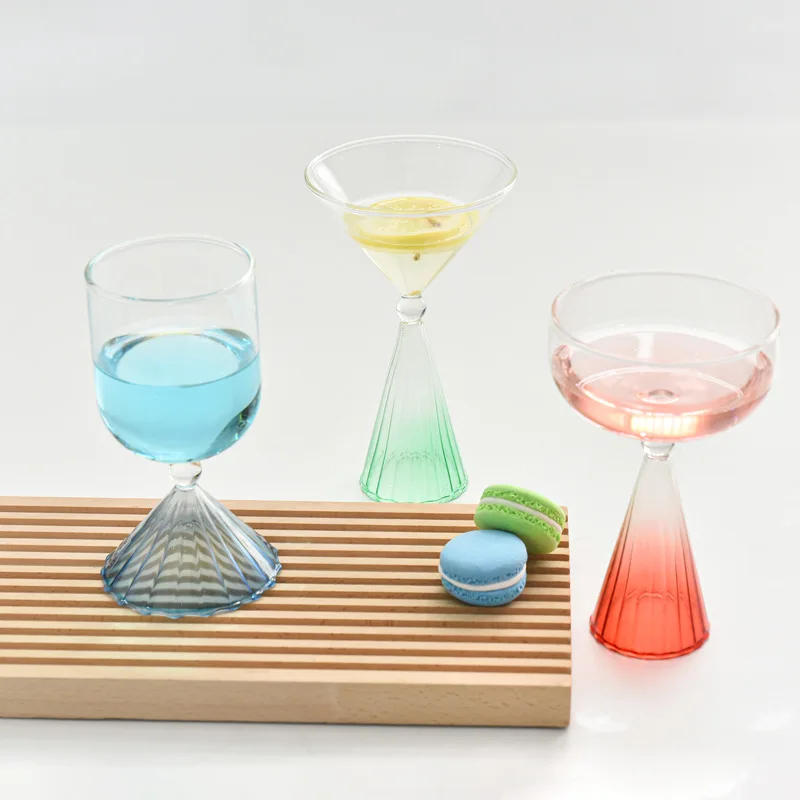 Colorful Cocktail Glass Bordeaux mug Borosilicate Glass Heat-resista Burgundy Wine cup Barware Table Decor