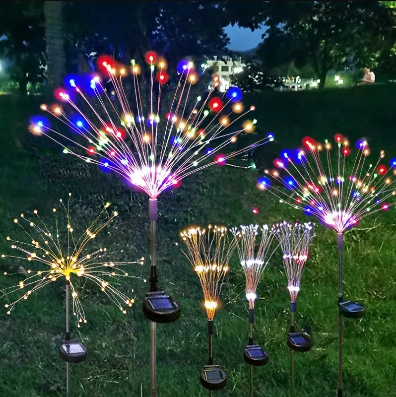 

Outdoor Solar Firework Light String NightLight Waterproof Garden Lamp 8 Modes Shape Christmas Decor Pathway Backyard Lawn