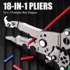 18 in 1 Foldable Wire Stripper Multifunctional Wire Stripper Crimper Cable Cutter Pliers Stainless Steel Wire Stripper Tool 1