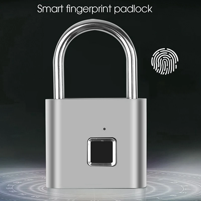 

Fingerprint Padlock Set Portable Anti-Theft USB Charging Fingerprint Lock Set Kit For Lockers, Suitcases, Backpacks Etc Can