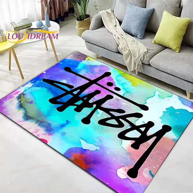 Elevate your living spaces with the S-Stussy 3D Printing Living Room Carpets