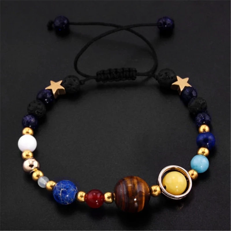 Beaded Bracelet Cosmic Galaxy Solar System Female Transfer Beads Eight Planets Natural Hand-woven Student