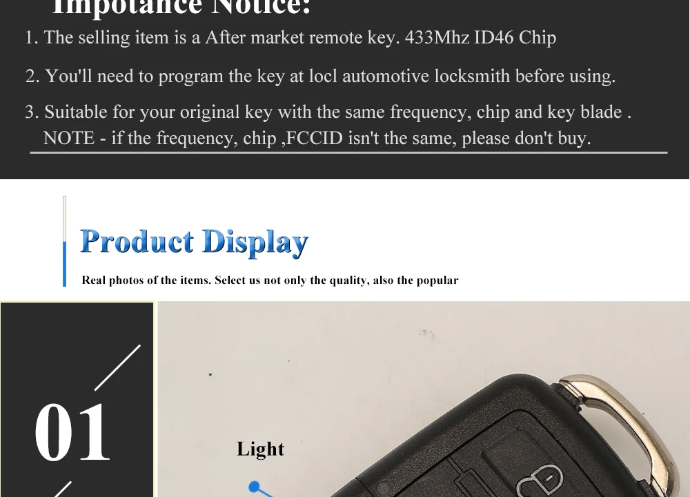 Keyforkess chiave a distanza dell'automobile per idid48 per VW PASSAT b5 b6 Skoda Fabia Octavia Fabia CADDY GOLF JETTA POLO - S97d647340bd64273bd331f11156b20768