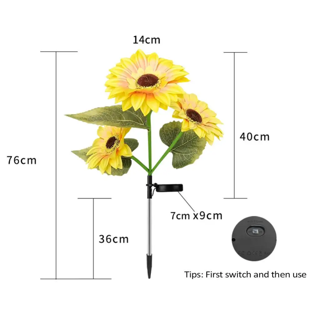 Solar Light Outdoor Garden Led Solar Lantern Outdoor Residential Villas Sunflower Decorative Lamps Simulation Garden Patio solar powered street lights