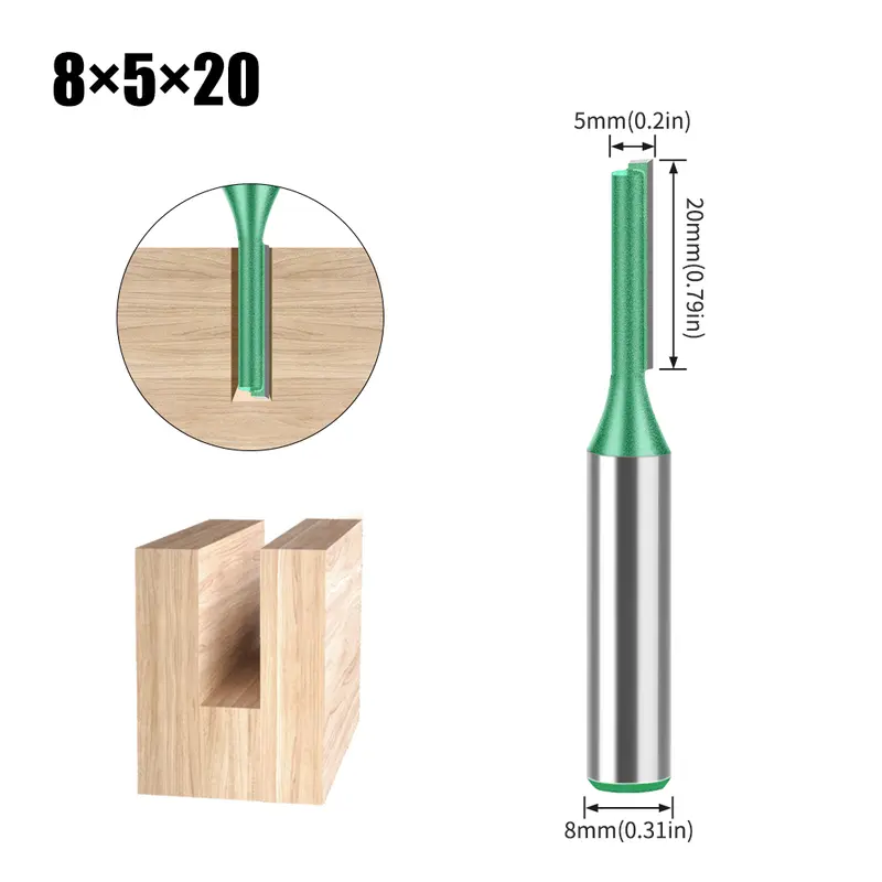 3mm-20mm Diameter 8mm Shank Straight Bit Tungsten Carbide Single Double Flute Router Bit Wood Milling Cutter For Woodwork Tool - Image 26