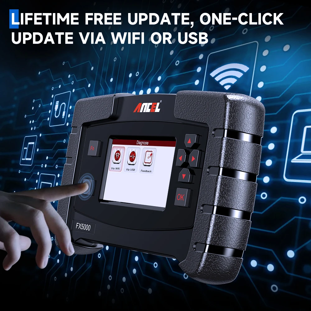 ANCEL 모든 시스템 자동차 진단 도구, 오일 리셋 EPB 리셋, ABS 블리딩, 평생 무료 업데이트, FX5000 OBD2 스캐너