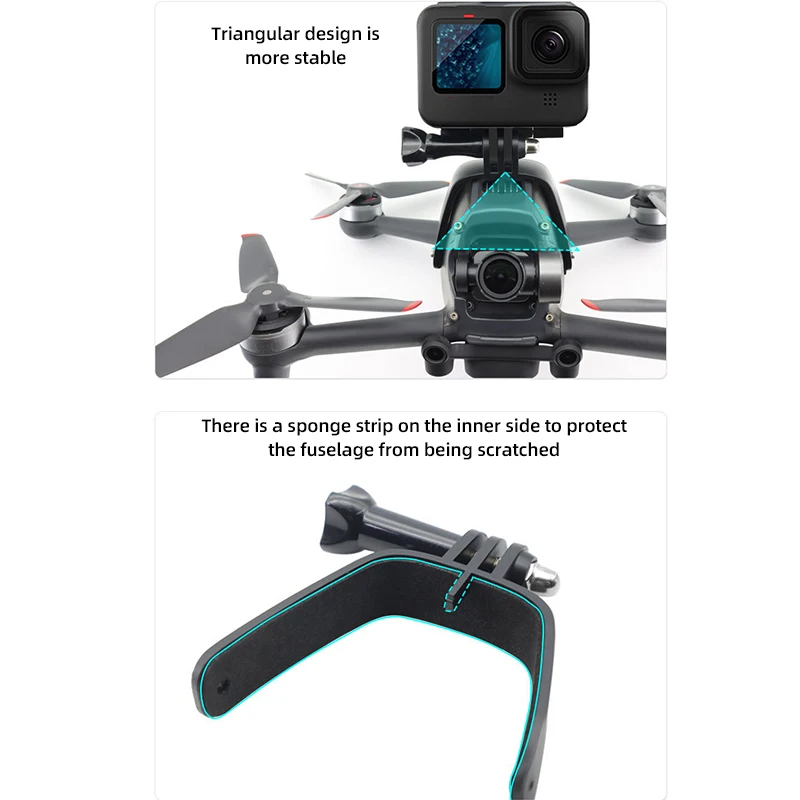 Drone Body Expansion Mount For DJI Top Fixing Adapter Holder For GoPro Hero insta360 SJCAM AKASO Osmo Action Camera