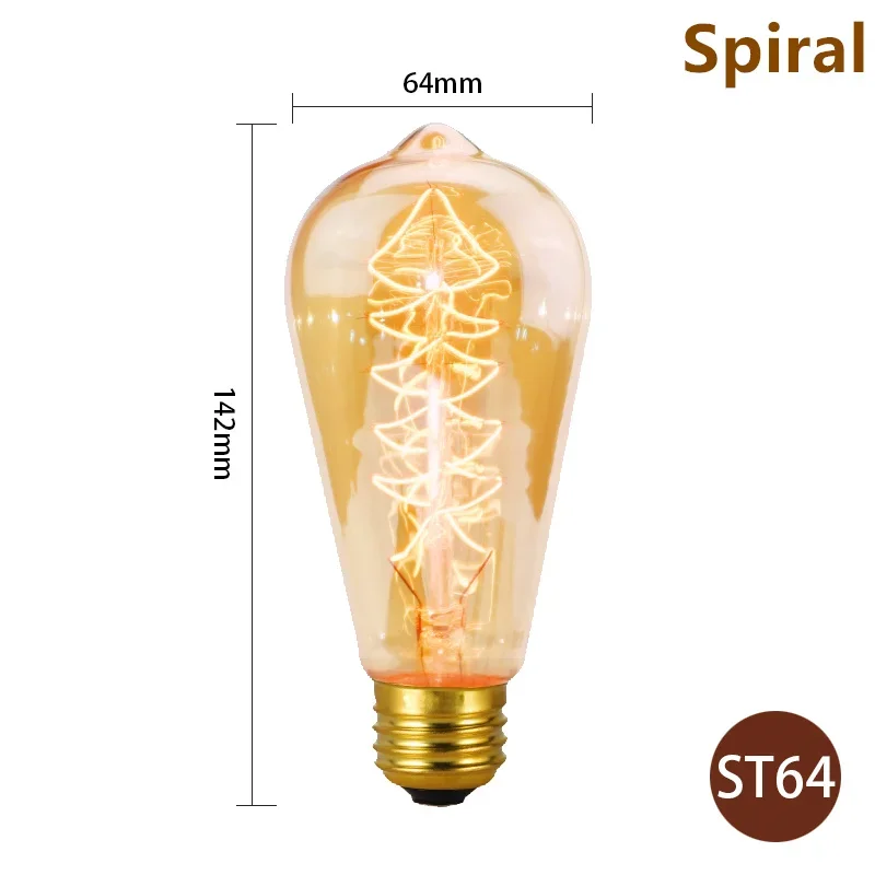 ตัวเลือกสินค้า หลอดไฟ Edison ไส้ 40W E27 ตกแต่งบ้านสไตล์วินเทจ