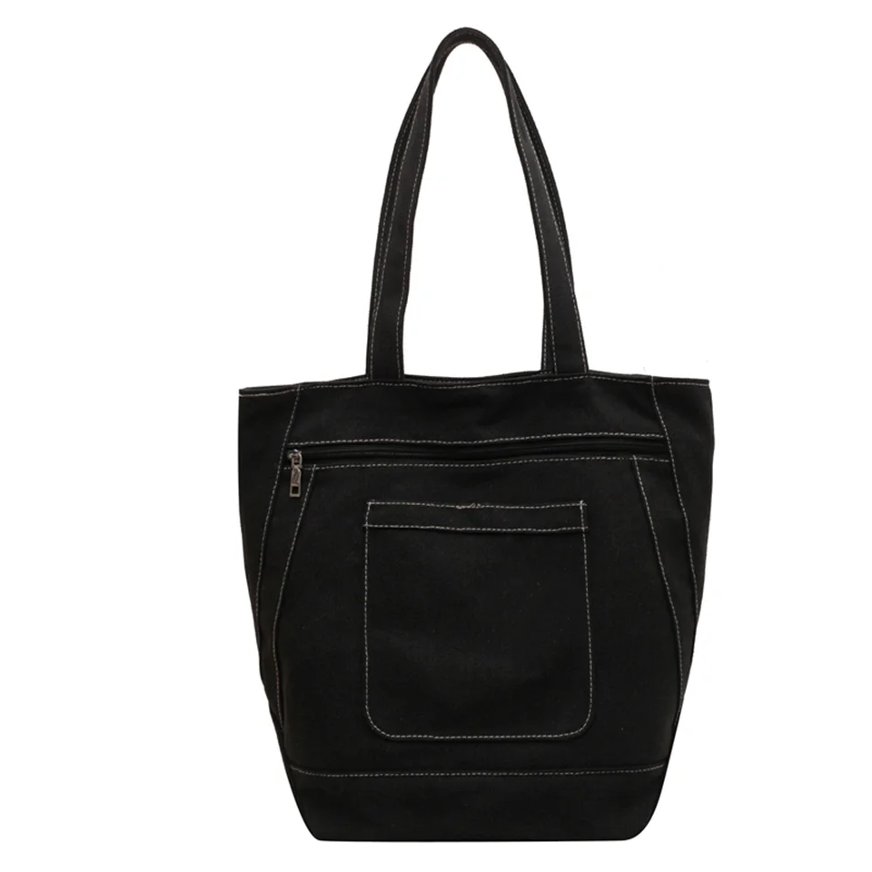 Women Canvas Shoulder Bag Large Pocket Casual Tote Women's Handbags Shoulder Handbags Travel Capacity Tote Shoulder Bags