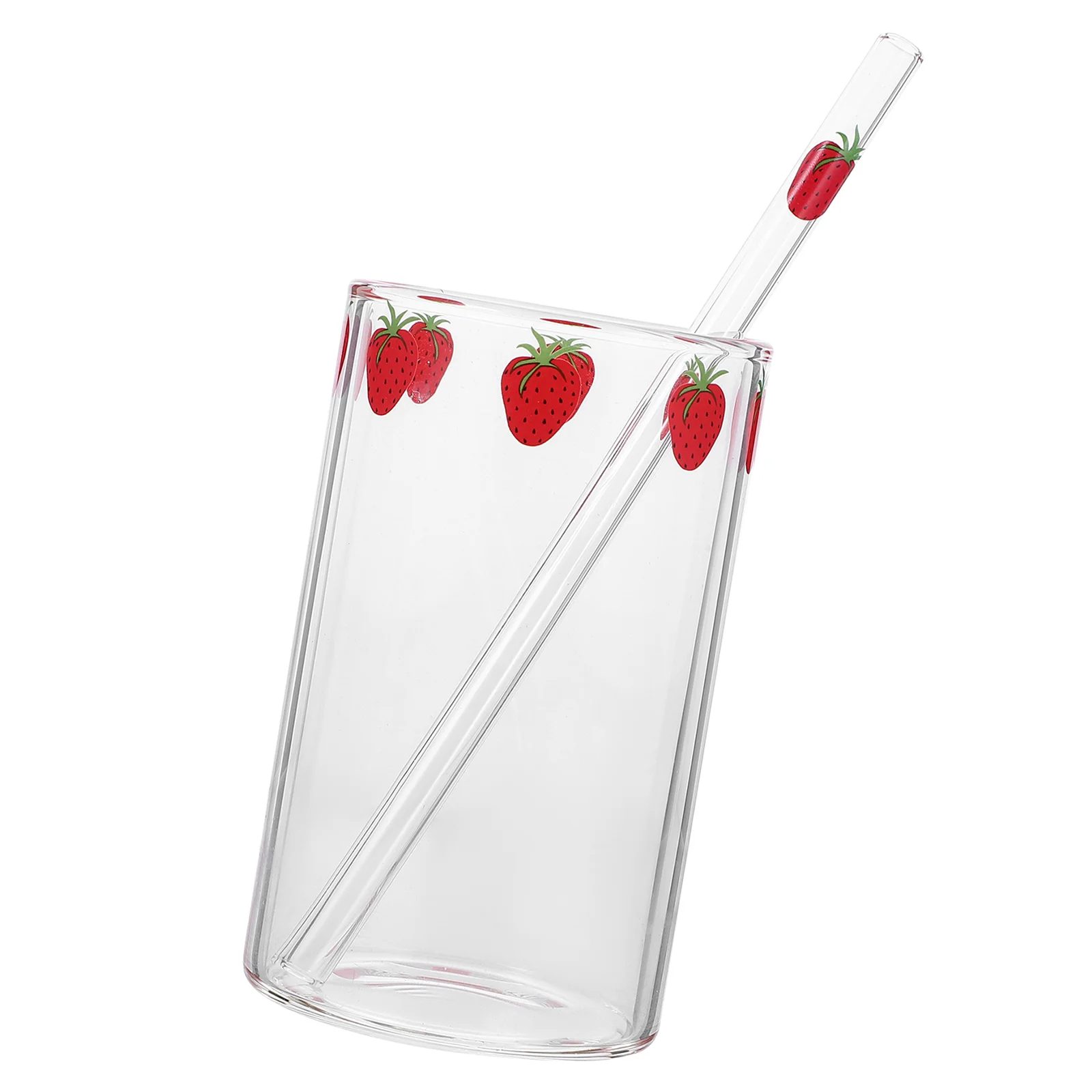 

3 Sets Milk Glass Cup Transparent Straw Cup Liquid Tableware Student Gift for Home