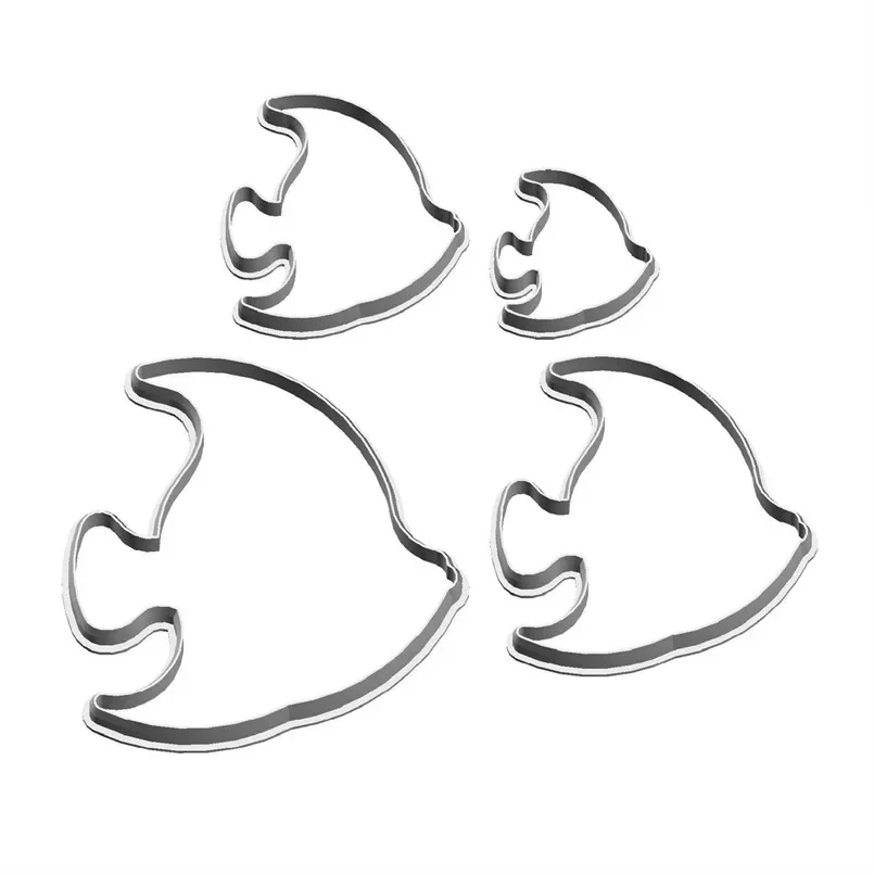 Four Specifications Cartoon Aquatic Animal Plastic Molds Cake Fondant Cookie Sushi and Fruits Cutters
