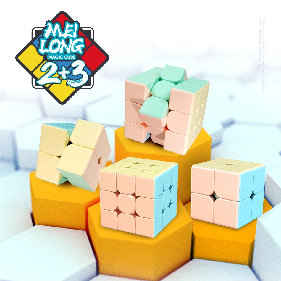 Moyu Magic Cube Meilong 2X2 3X3 4X4 Speed Cube Set Marcaron Series Meilong Professional Speed Puzzle Giocattoli Fidget Per Bambini