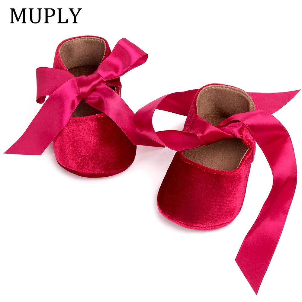 Baby Girl Cute Shoes Bow Lace Up PU Leather Princess Baby Shoes First Walkers Newborn Moccasins Toddler Shoes Baby Girls 4