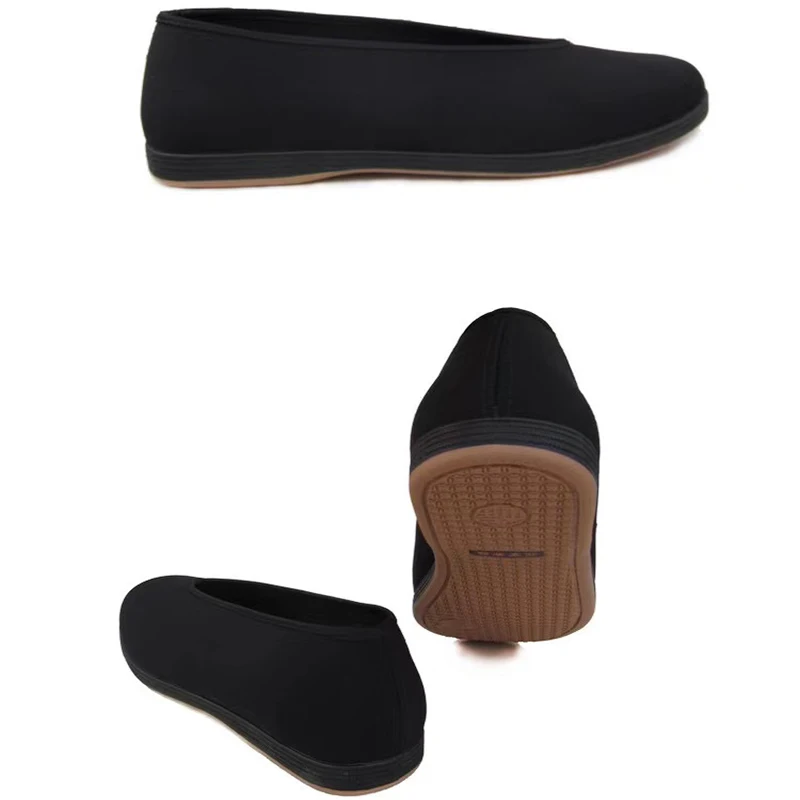 Martial Arts Shoes Men's Traditional Chinese Kung Fu Cotton Cloth Wing Chun Tai-chi Martial Art Old Beijing Casual Shoes Black Cotton
