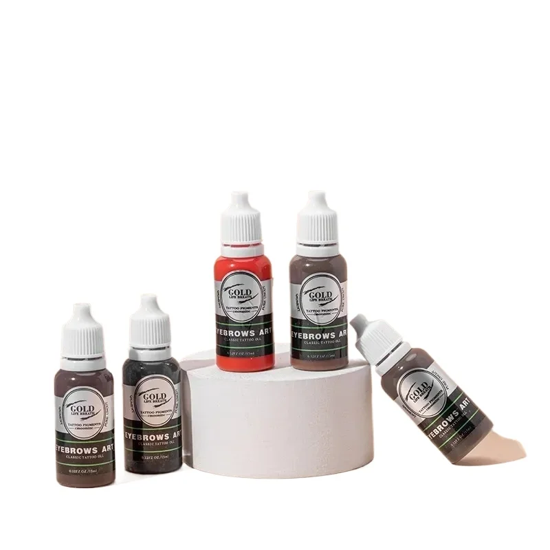 Tattoo Ink 1pcs 15ml Microblading Practice Tattoo Pigment Ink Semi-Permanent Eyebrows Eyes and Lips Body Art Paints Tattoo Supplies