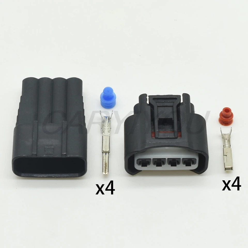 8Pcs Ignition Coil 4-Pin Plug Connector For Toyota - Waterproof Black Socket, Replaces 90980-11885