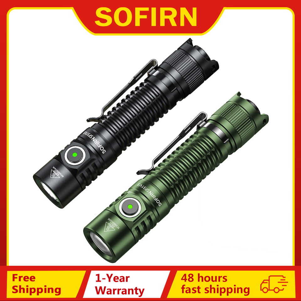 Sofirn SP31 V3.0 Powerful Tactical Flashlight SST40/519A 2000lm 18650 LED Torch USB C Rechargeable Light Lamp with Dual Switch