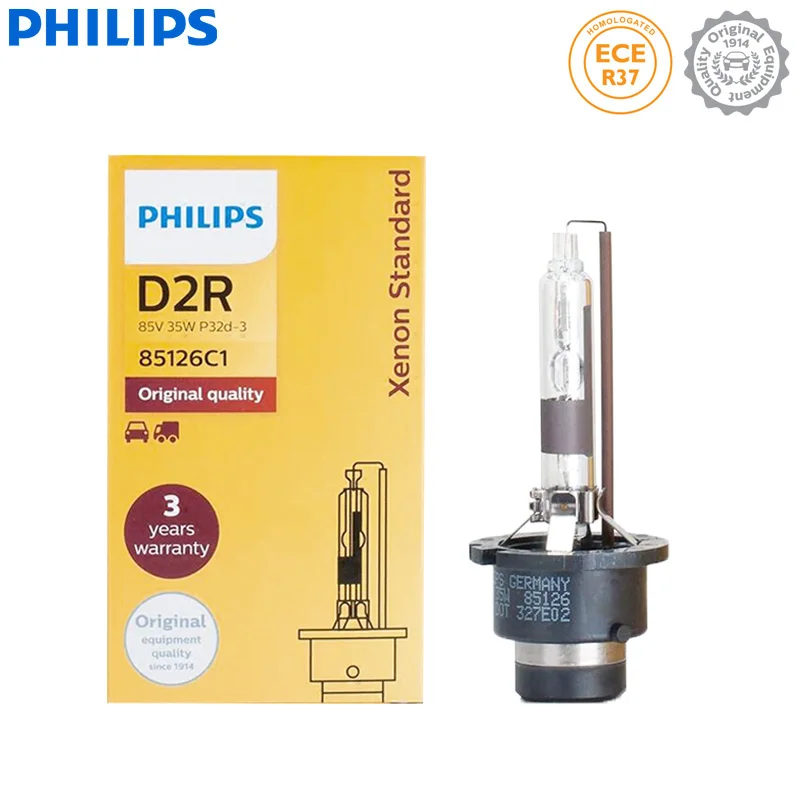 

Philips HID D2R 35W Xenon Standard 4200K Auto Original Headlight Car Genuine Bulbs OEM Replacement Upgrade D2 ECE 85126C1, 1X