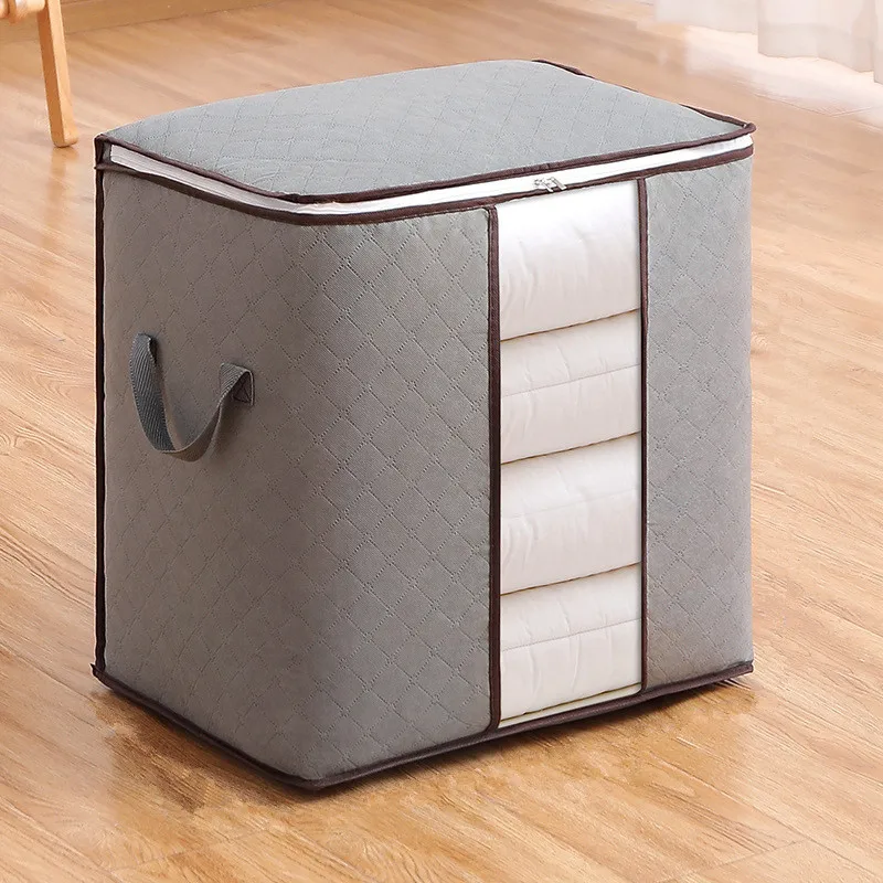 

Folding Quilt Storage Bag Clothes Quilt Pillow Blanket Storage Box Closet Wardrobe Organizer Travel Portable Clothes Storage Box