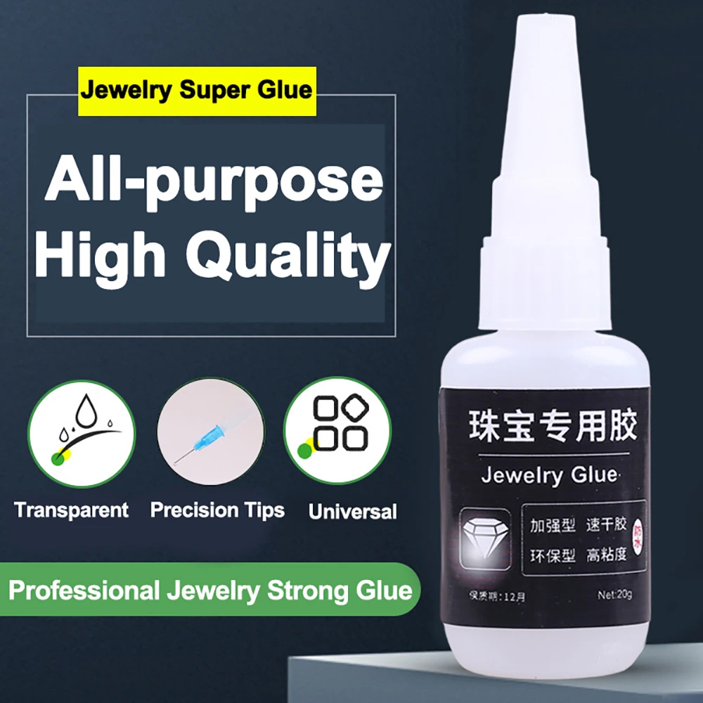 20g 10g Waterproof Super Jewelry Gemstone Glue Extra Strong Instant Adhesive Fast Dry Cyanoacrylate 502 Acrylic Transparent Bond 2
