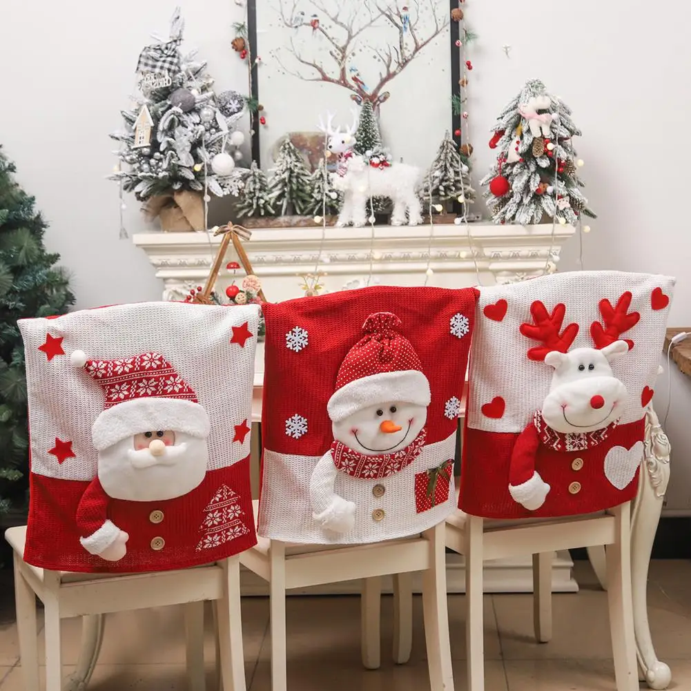 

Chair Cover for Festive Occasions Festive Christmas Chair Covers Santa Claus Snowman Elk Design Adorable for Chairs for Special