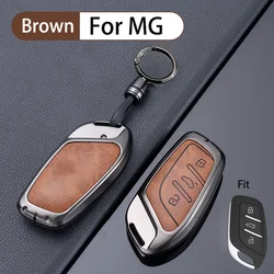 Premium Zinc Alloy Car Key Case - Sleek Remote Key Fob Holder (Brown)