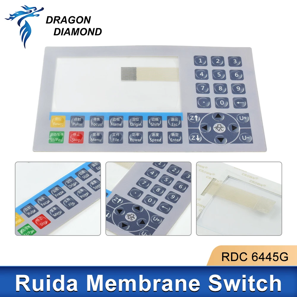레이저 조각기 용 Ruida 멤브레인 스위치 RDC6332G RDC6332M RDC6442S RDC6442G RDC6445G/GZ 스위치 필름 키보드
