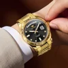 OLEVS Men's Fully Automatic Mechanical Watch Gold Stainless Steel Date Men's Night Light Waterproof Business Watch