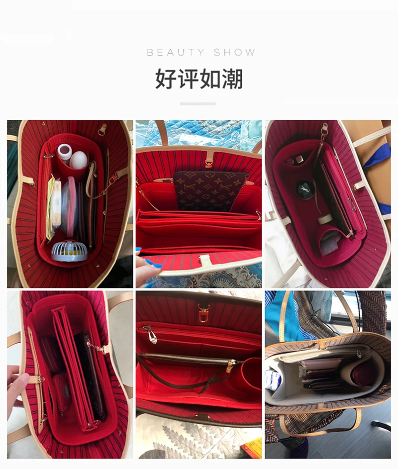 Multi-Pocket Travel Insert Felt Organizer Bag Purse Handbag Portable Dorm  Room Cosmetic Storage Bags For Neverfull GM MM PM - AliExpress
