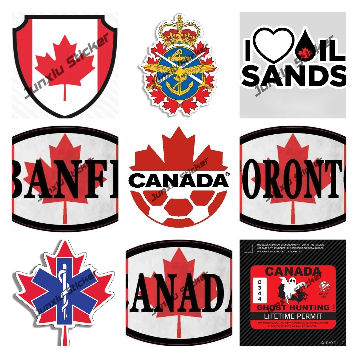 

Canada Flag Decal Maple Leaf and Star of Life Medical Sticker Canadian CA CAN Canada Soccer Sticke Shield Vinyl Decal Sticker