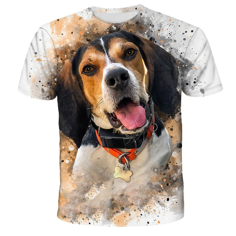 2022 Sketch Vivid Cute Puppy 3D Printed T-shirt Men Women Fashion O Neck Short Sleeve Loose T-shirt Harajuku Street Child Top6XL 3d printed harajuku t shirt men joker face casual o neck male tshirt clown short sleeve funny t shirts2020 summer street style