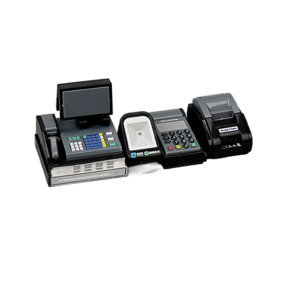 Mini Doll House Cash Register DIY Black Gray Miniature Cash Register Funny 1:6/1:12 Scale Mini Supermarket Store Card Machine