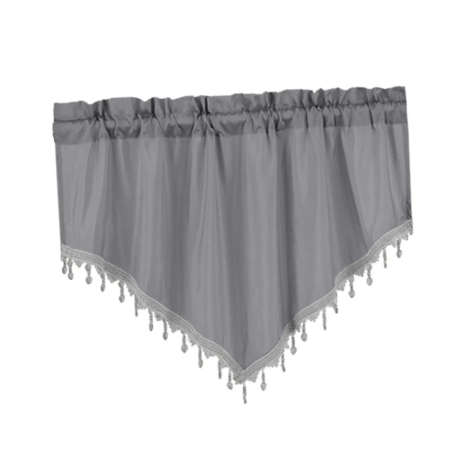 Valance with Tassel Rod Pocket Tier Curtain for Bathroom Kitchen Cabinet