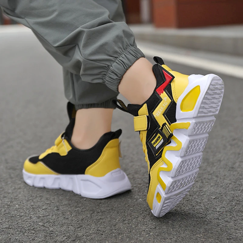 Cartoon Kids Shoes for Boys Mesh sneakers Children Casual Shoes Sporty Little Boy Running Tenis Yellow School Student Shoes 2022 children's shoes for high arches