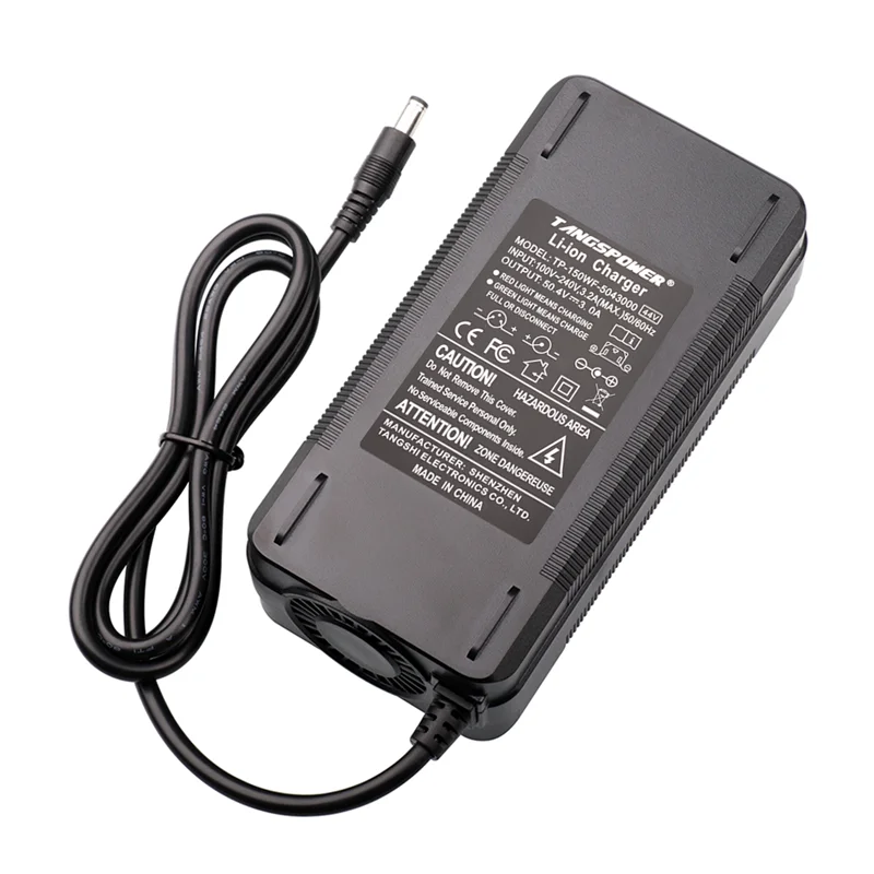 Battery Charger 50.4V 3A Smart Rapid Charging Lithium Battery Charger For 12S 44.4V Li-ion Battery Pack With Cooling Fan Strong Heat Dissipation