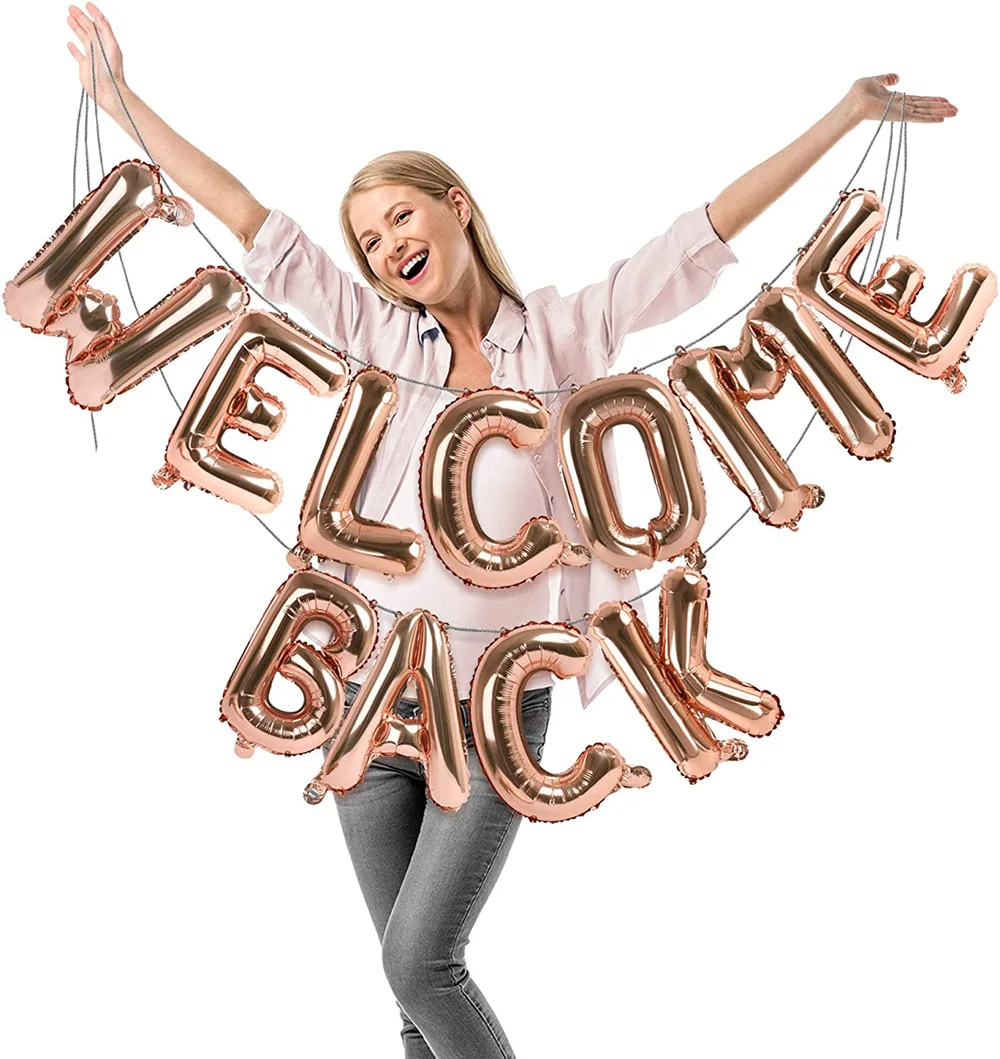 16inch Welcome Home Back Balloon set foil balloons Festival Thanksgiving Birthday Christmas New year Home Door Wall Garden decor