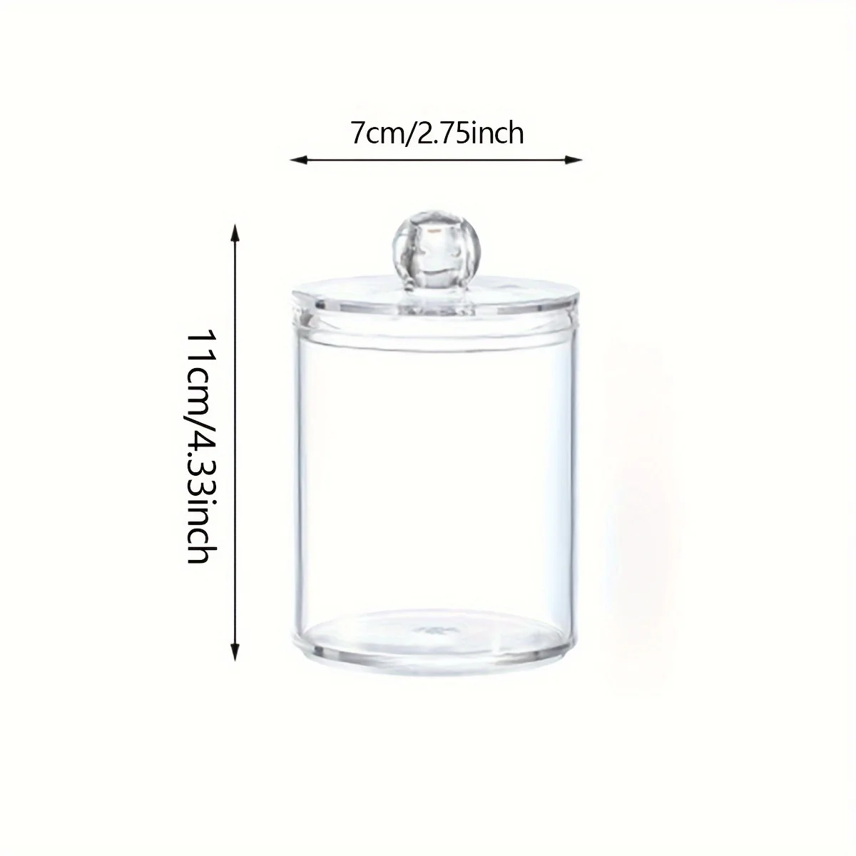 1pc Clear Apothecary Qtip Storage Jar With Bamboo Lids Vanity Makeup Organizer Storage Containers For Swab Ball Pads