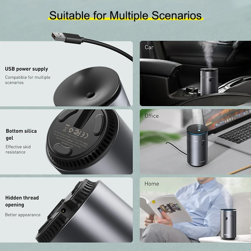 Air Humidifier Air Freshener Baseus Car Air Humidifier Aroma Diffuser For Home Bedroom Car Air Freshener Essential Oil Diffuser Humidifier Sprayer Mist Maker