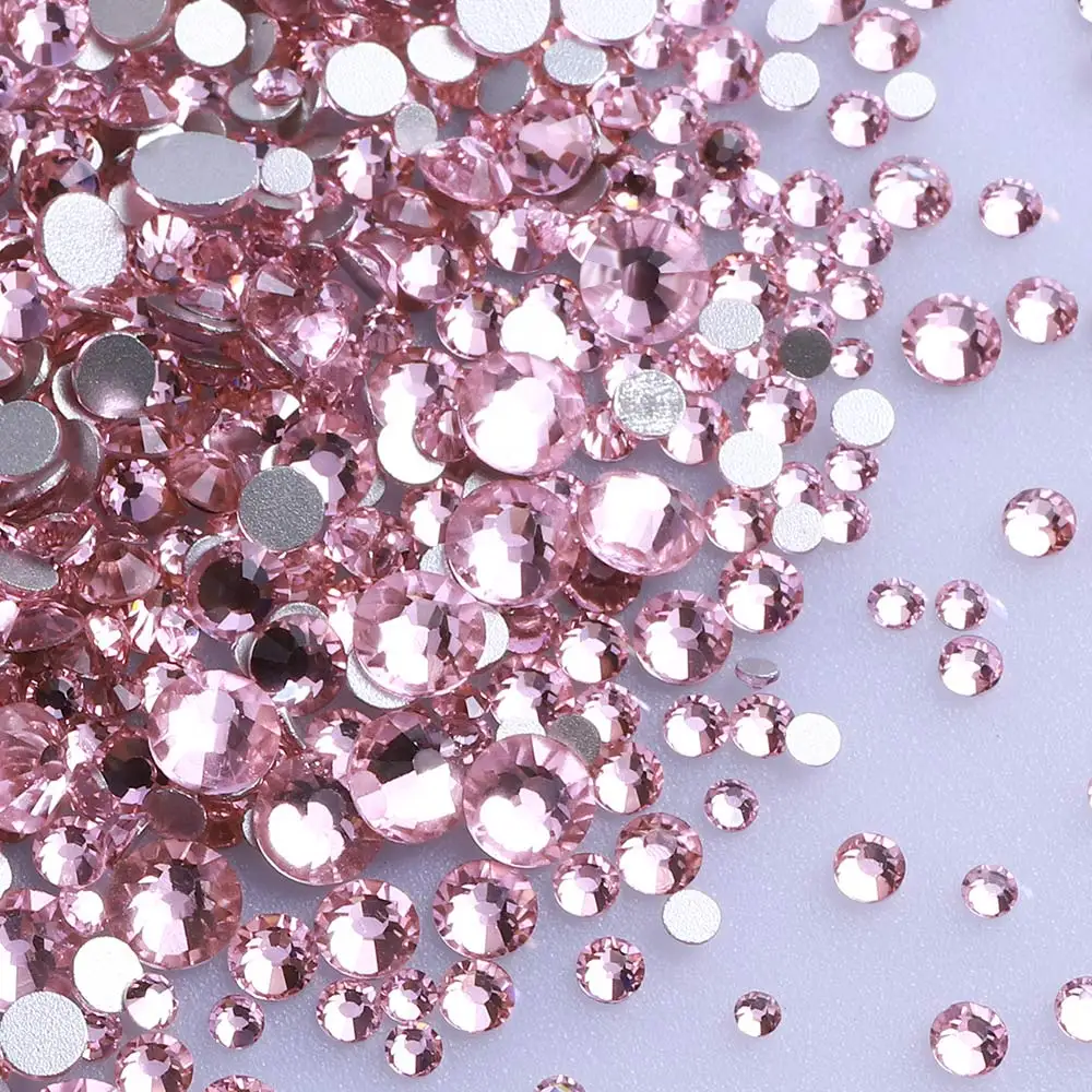 3000 Teile/beutel Großhandel Funkelnden Flatbase Glas Strass Mix Größe Nicht Hotfix Kristall Für Nail art Handwerk Bekleidungs Dekoration – Detail 11