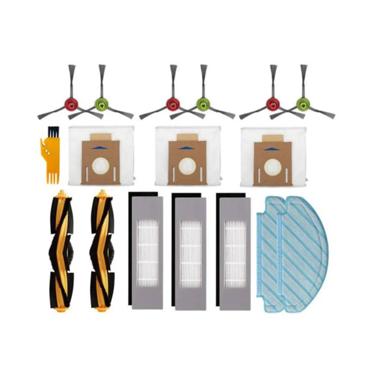 

17Pcs Replacement Accessories for Ecovacs DEEBOT OZMO T8 AIVI T8 Max T9 T8 Series N8 Pro N8 Pro+ Robot Vacuum Cleaner
