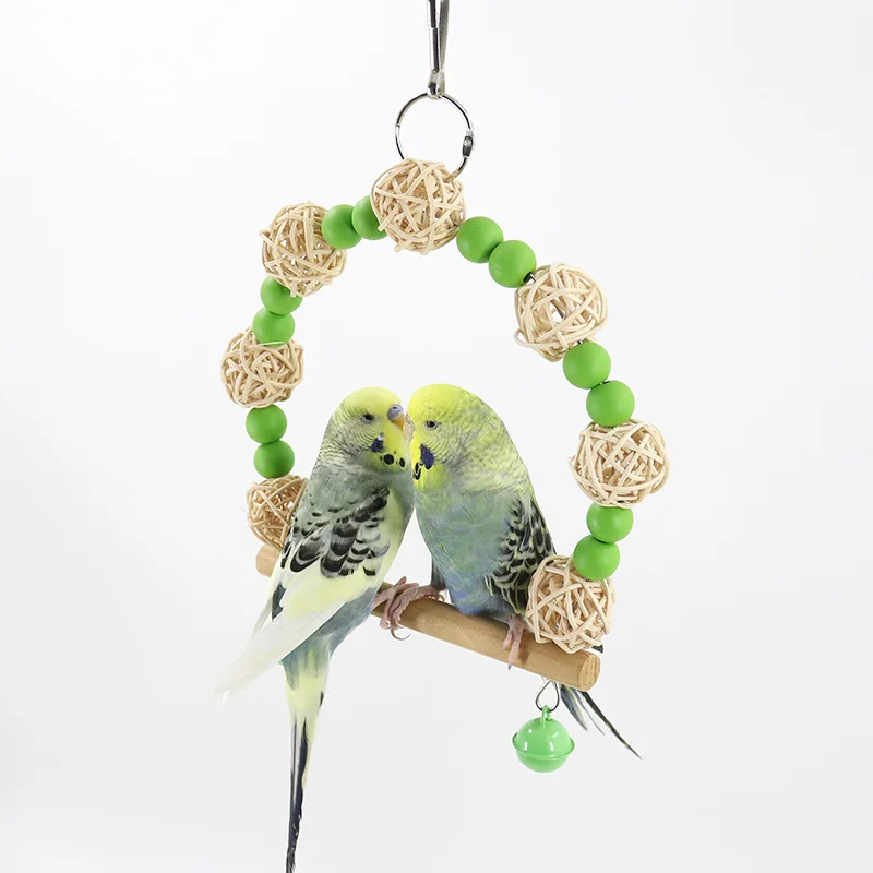 Bird Swing Wooden Parrot Swing Toy Bird Cage Stand Hanging Chewing Toys Training Toy For Parakeet Budgie Parrot Hammock попугаи