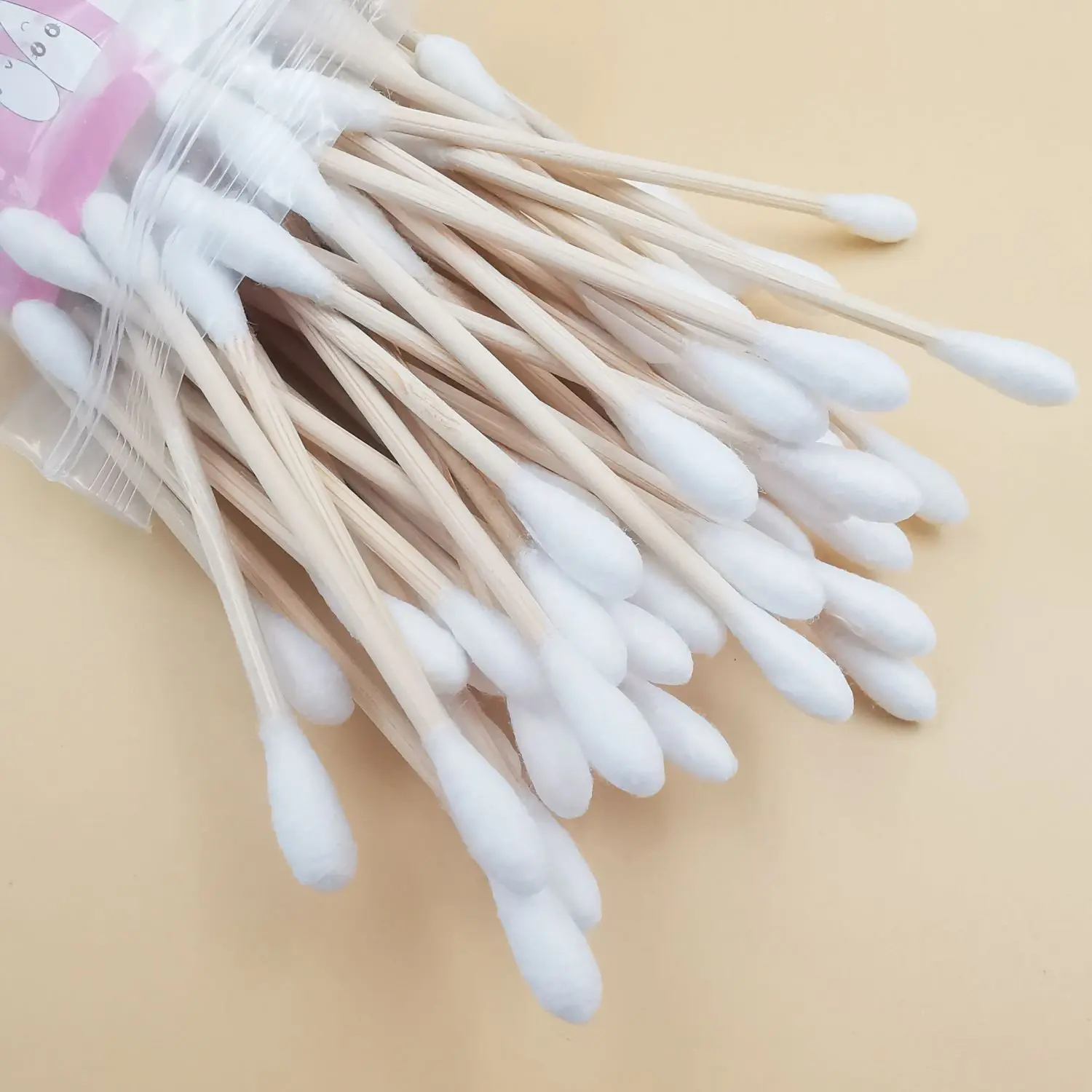 500PCS Wooden Double-Ended Cotton Swabs Make-Up Cleaning Disposable Cotton Swabs Medical Household Hygiene Ear Pulling 5