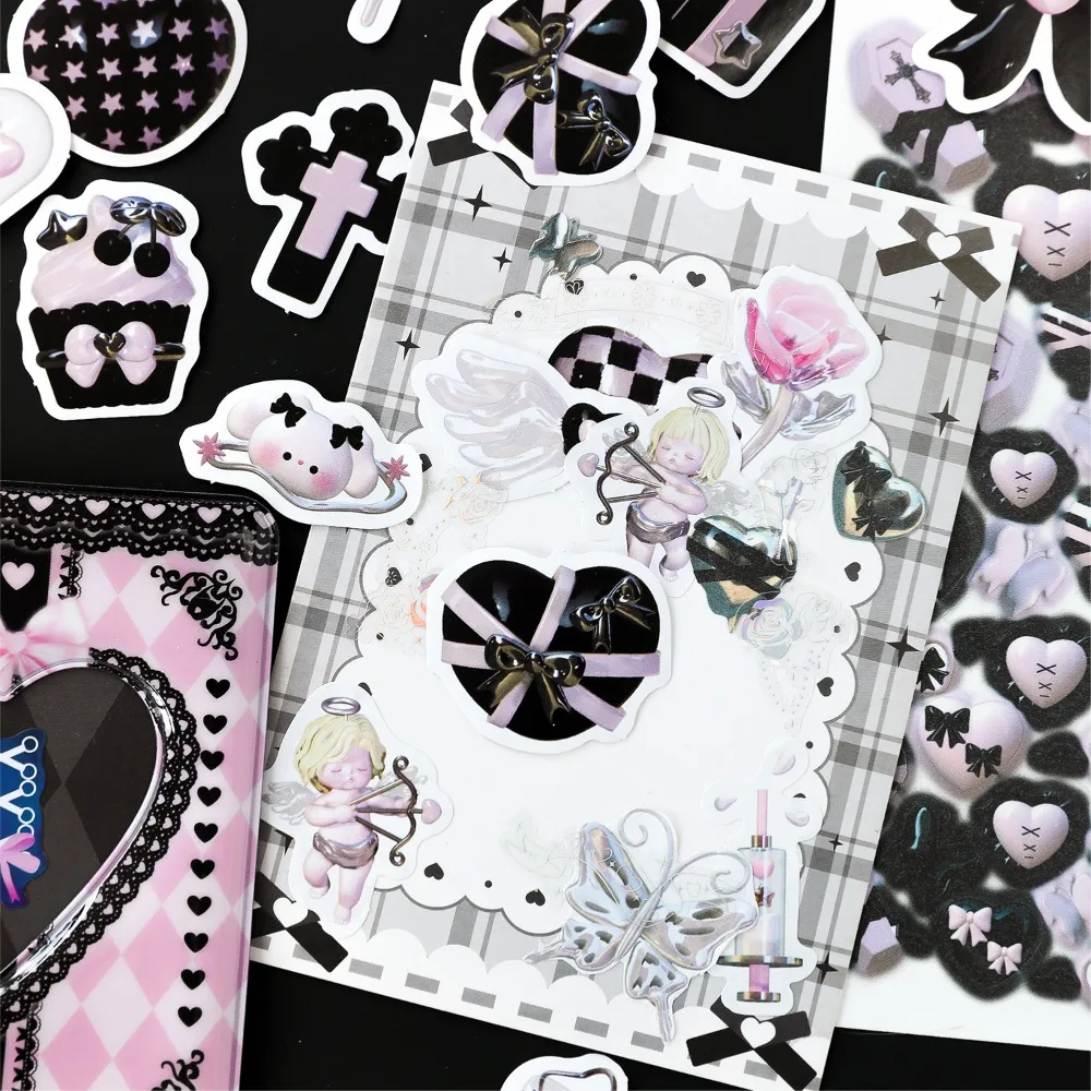 Mr. Paper Cute Box Sticker Girl Heart Cartoon Sealing Sticker DIY Decoration Kawaii Stationery Art Supplies 46pcs/box