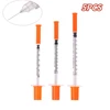 5Pcs 1ml Disposable Veterinary Syringe Plastic Sterile Syringe Orange Cap With Needles For Pet Farm Animal Cattle Sheep Horses 3