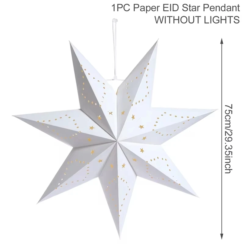 thumbnail image 1 of Rejilla colgante para ventana con forma de estrella hueca de Navidad de 30 a 75 cm, decoración navideña para el hogar, pantalla de papel 2024, regalo de boda y Navidad, 1 of 5